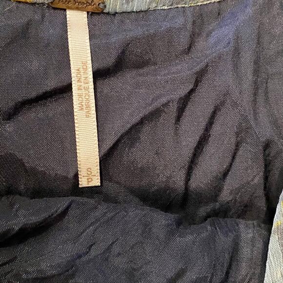 Free People Dress Pleated Gray Floral Sleeveless Swing Dress Size Small - Picture 2 of 5